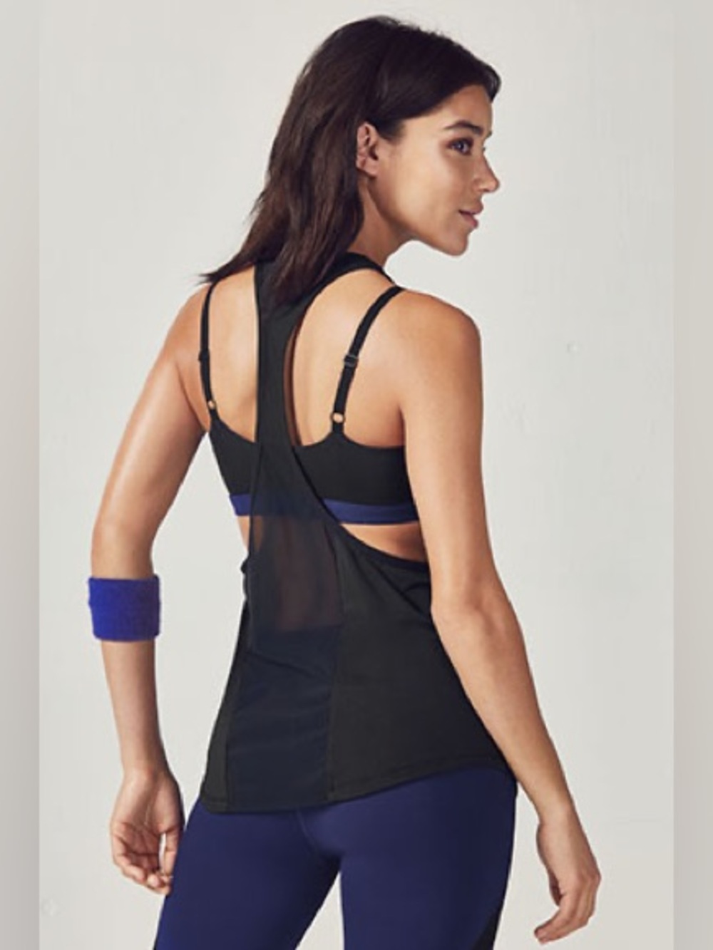 Fabletics Athletic Workout Hayden Muscle Halter Back Tank Top In Black Size M